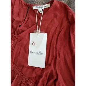 Blushing Heart | Tops | Nwt Blushing Heart Women Red Long Sleeve Blouse ...